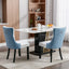 A&A Furniture Nikki Collection Modern High-end Tufted Solid Wood Contemporary PU 2-Pcs Set White+Light Blue - Korvel