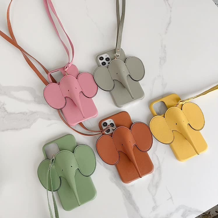 iPhone 12 Case Crossbody Neck Apple 11 Elephant Leather Strap 13pro for XRMAX Fashion Cover - Korvel