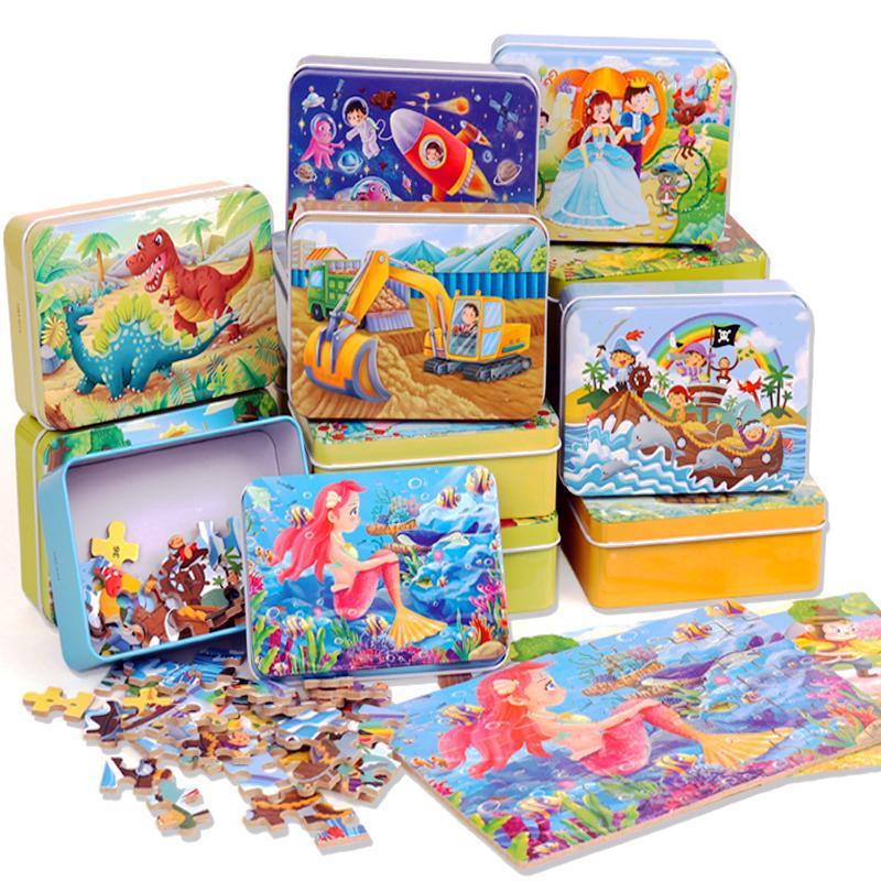 Puzzle en bois cartoon d'animaux de 60 pièces pour enfants