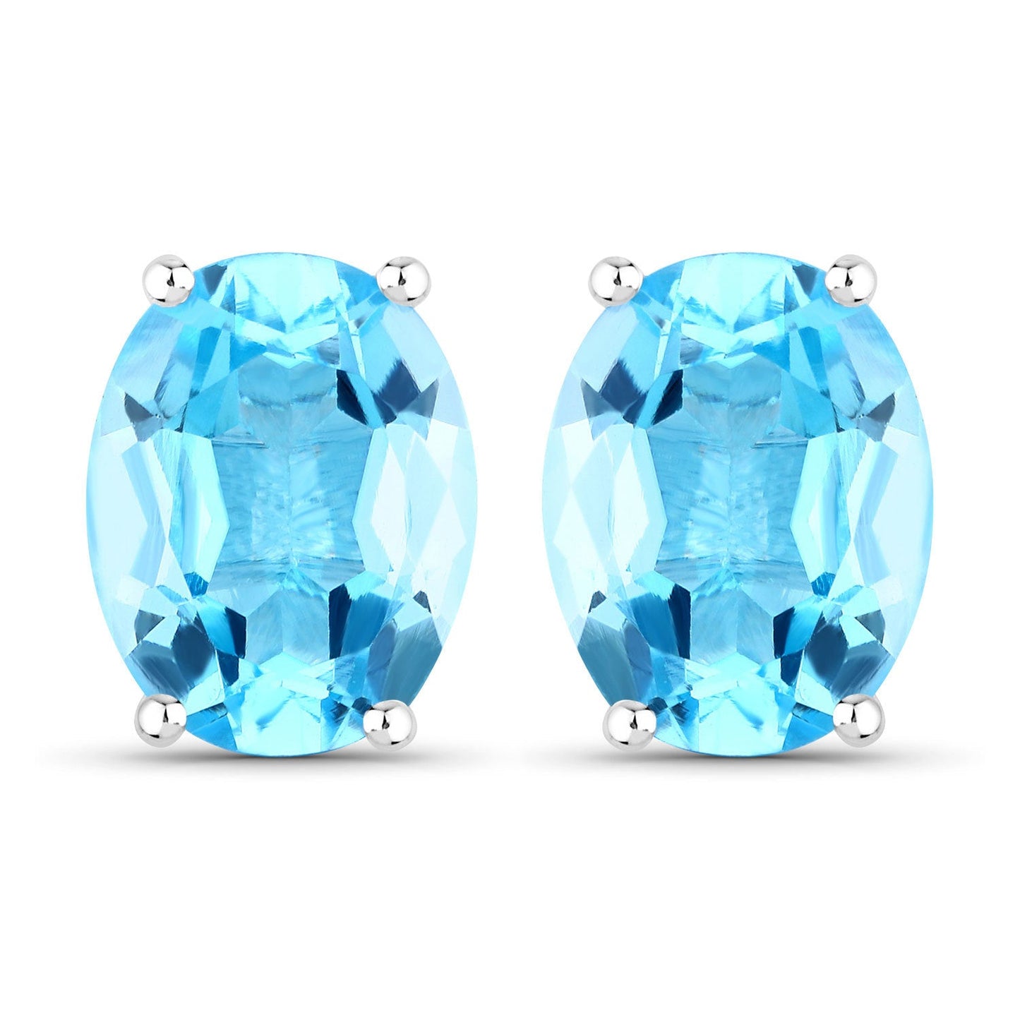 4.00 Carat Genuine Swiss Blue Topaz Sterling Silver Earrings