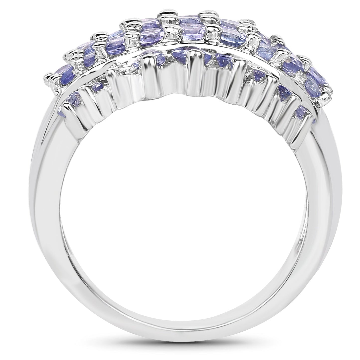 2.35 Carat Genuine Tanzanite Sterling Silver Engagement Ring