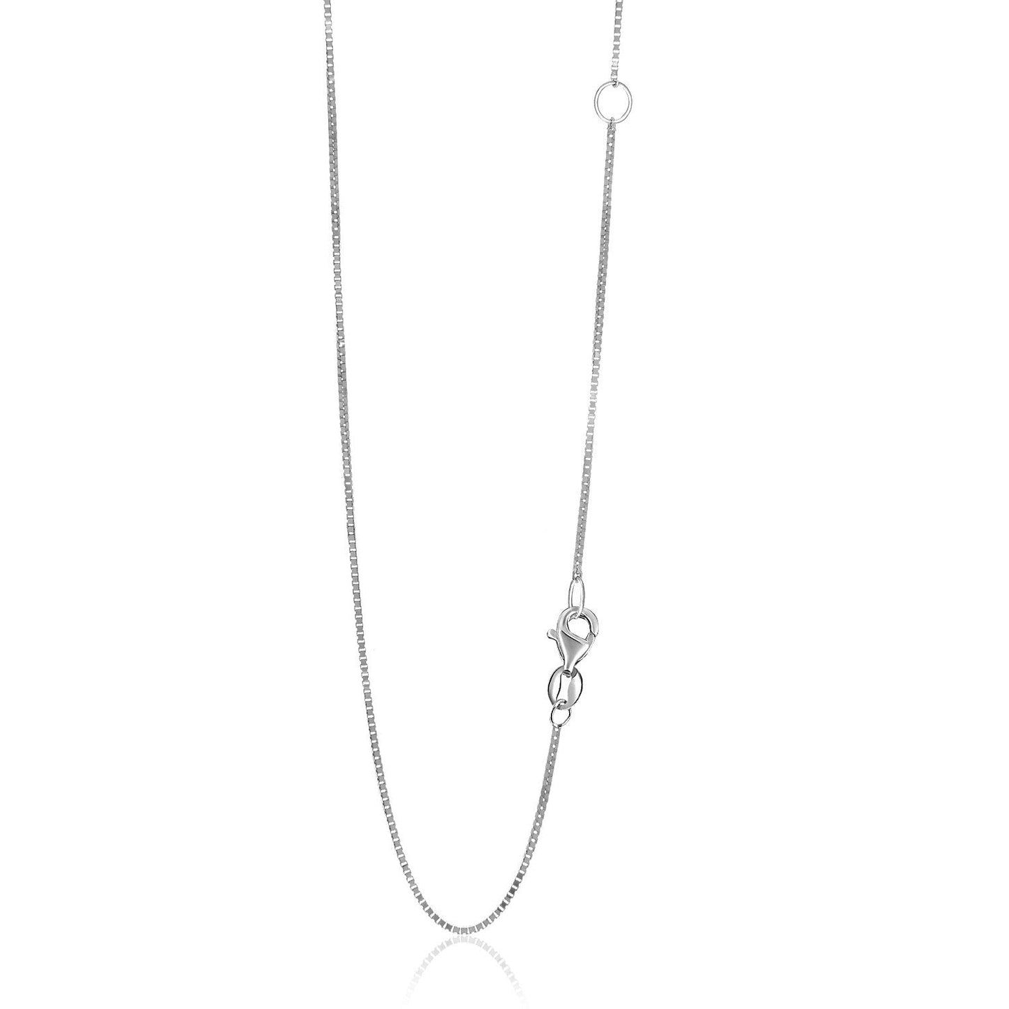 14k White Gold Adjustable Box Chain - 0.8mm