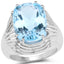 Bague de fiançailles en argent sterling avec topaze bleue véritable de 12,10 carats