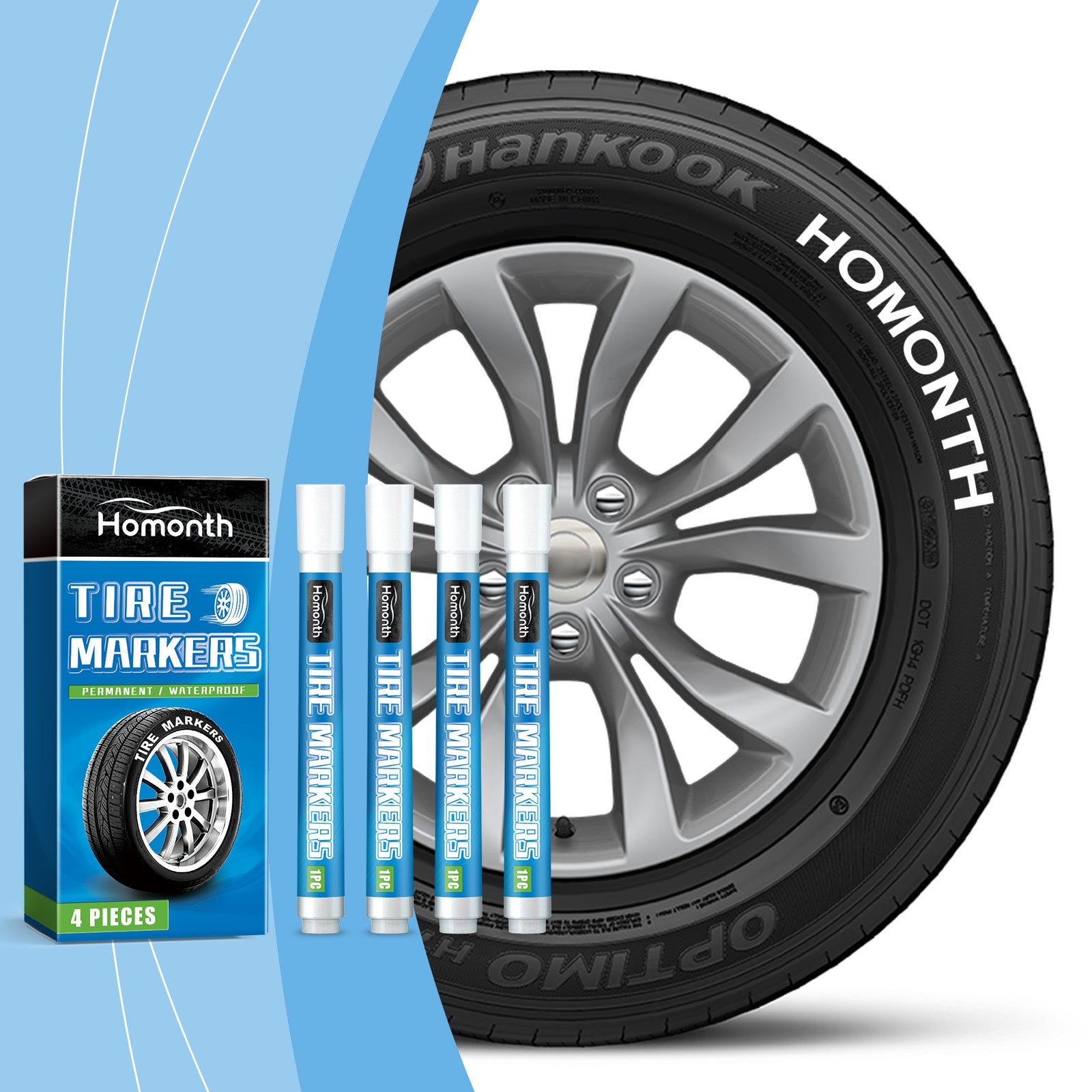 White Tire Paint Pen Car Tire Paint Pen Does Not Fade Color Creative Diy Oil Pen - Korvel