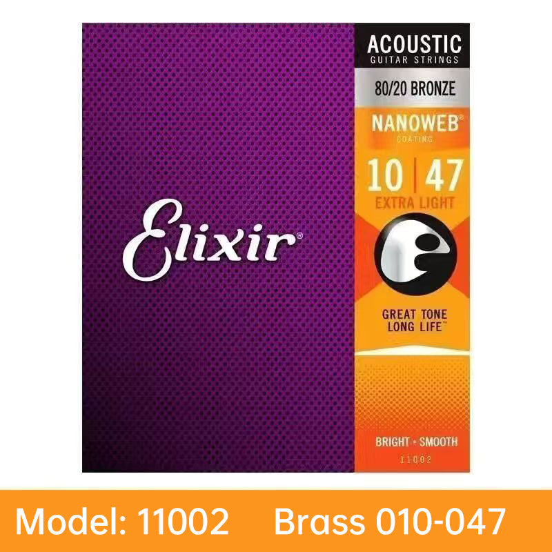 Acoustic Guitar Strings: 80/20 Bronze with NANOWEB Coating, Long - lasting Bright Tone, Comfortable Feel, Medium 13 - 56 - Korvel
