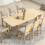 TOPMAX expandable 84 inch dining table set with 24 inch detachable leaves, 6 armless chairs and 2 armchairs  9 pieces natural - Korvel