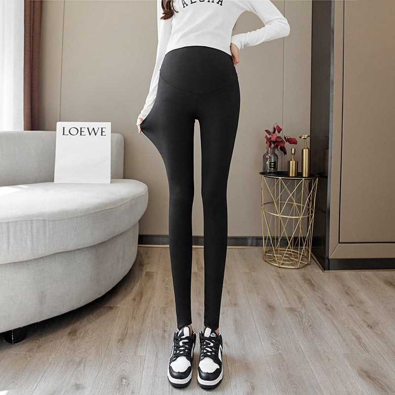 Pregnant Women's Pants Leggings Large Adjustable Barbie Pants High Elastic High Waist Outer Wear - Korvel