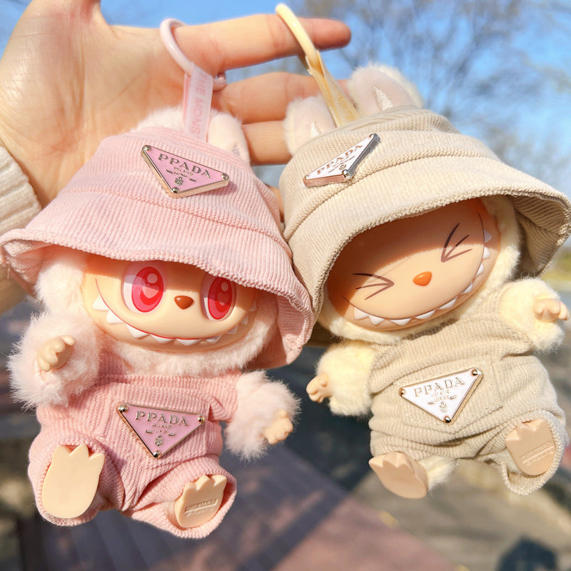[Clothes Only]  corduroy For Labubu Doll Clothing Set Hat 17cm Clothes Shoes Doll DIY Accessories Training Sitting Party Games Toys Gifts - Korvel