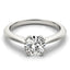 Bague de fiançailles en diamant solitaire en or blanc 14 carats avec double griffes