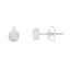 Pendientes de Stud de Diamante con Montura Bezel de Oro Blanco de 10K