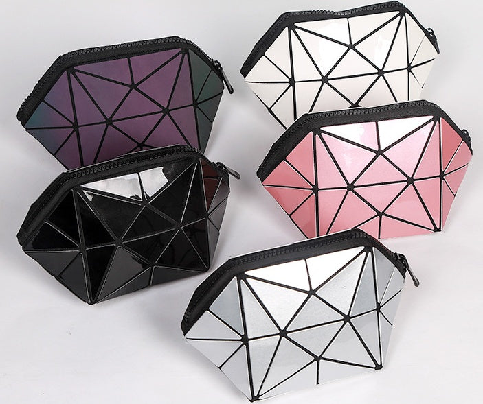 Fashion Geometric Cosmetic Bag for Women - Lightweight Organizer