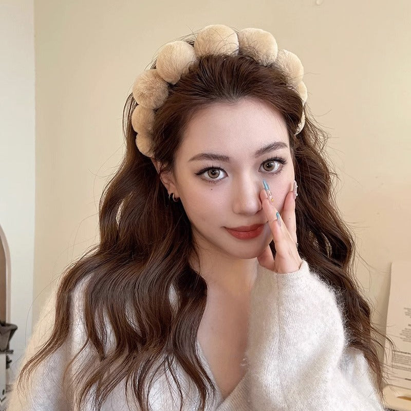 Retro Plush Hair Hoop - Women's Headband Accessory