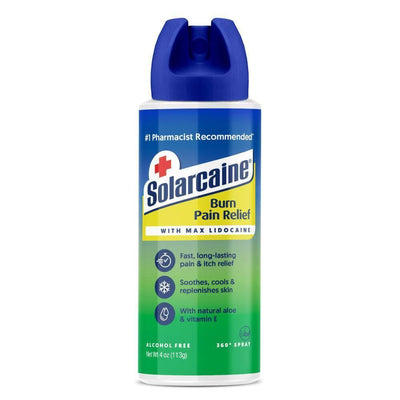 Solarcaine Burn Relief Spray with Aloe Vera, 4 Oz