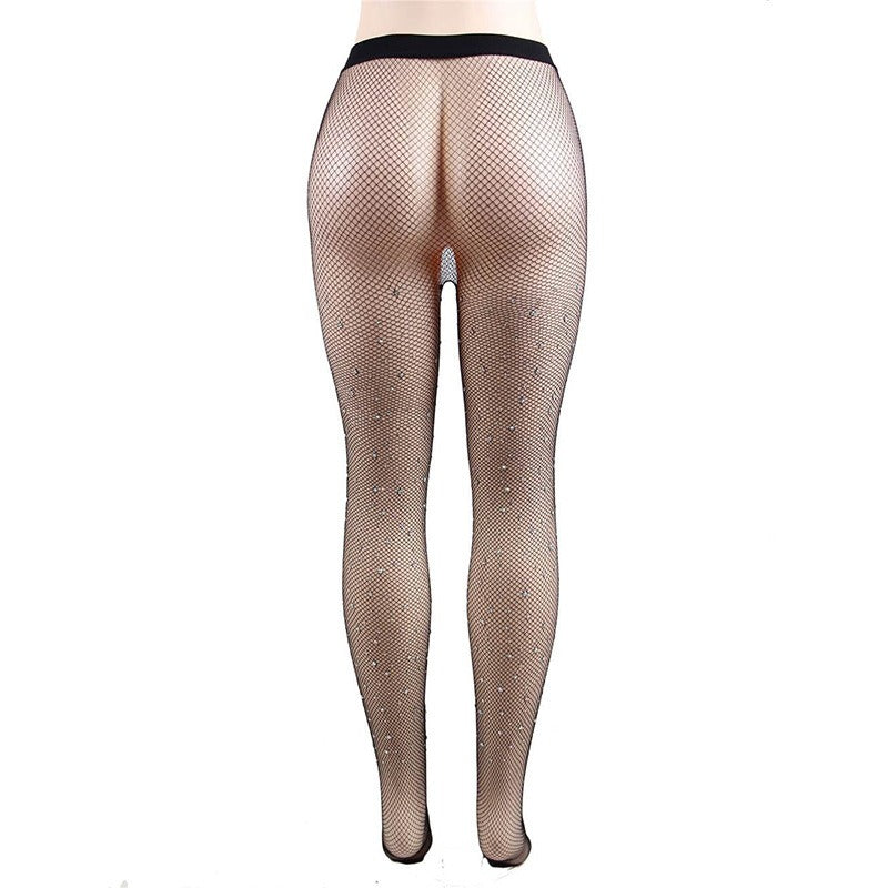 Elegant Silk Pantyhose with Diamond Inlay