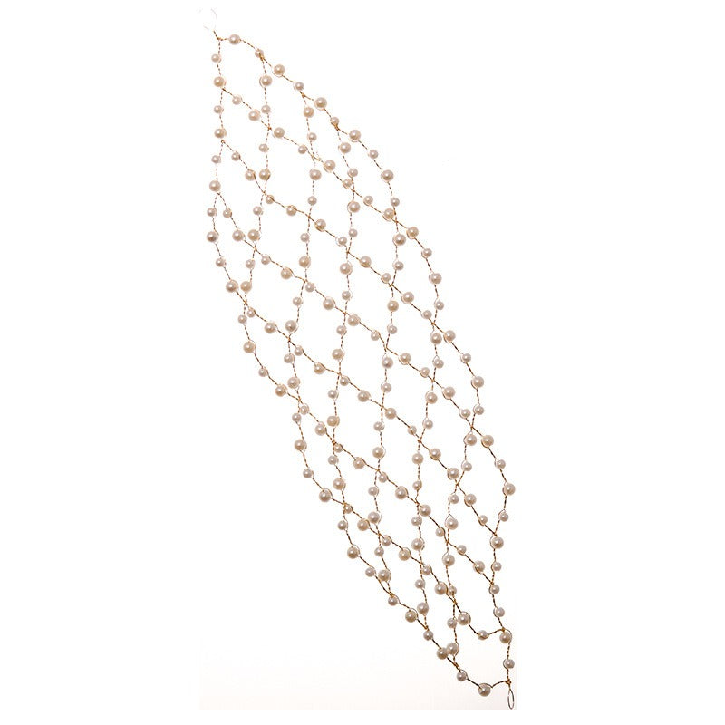 Mesh minimalist pearl hollow headwear - Korvel