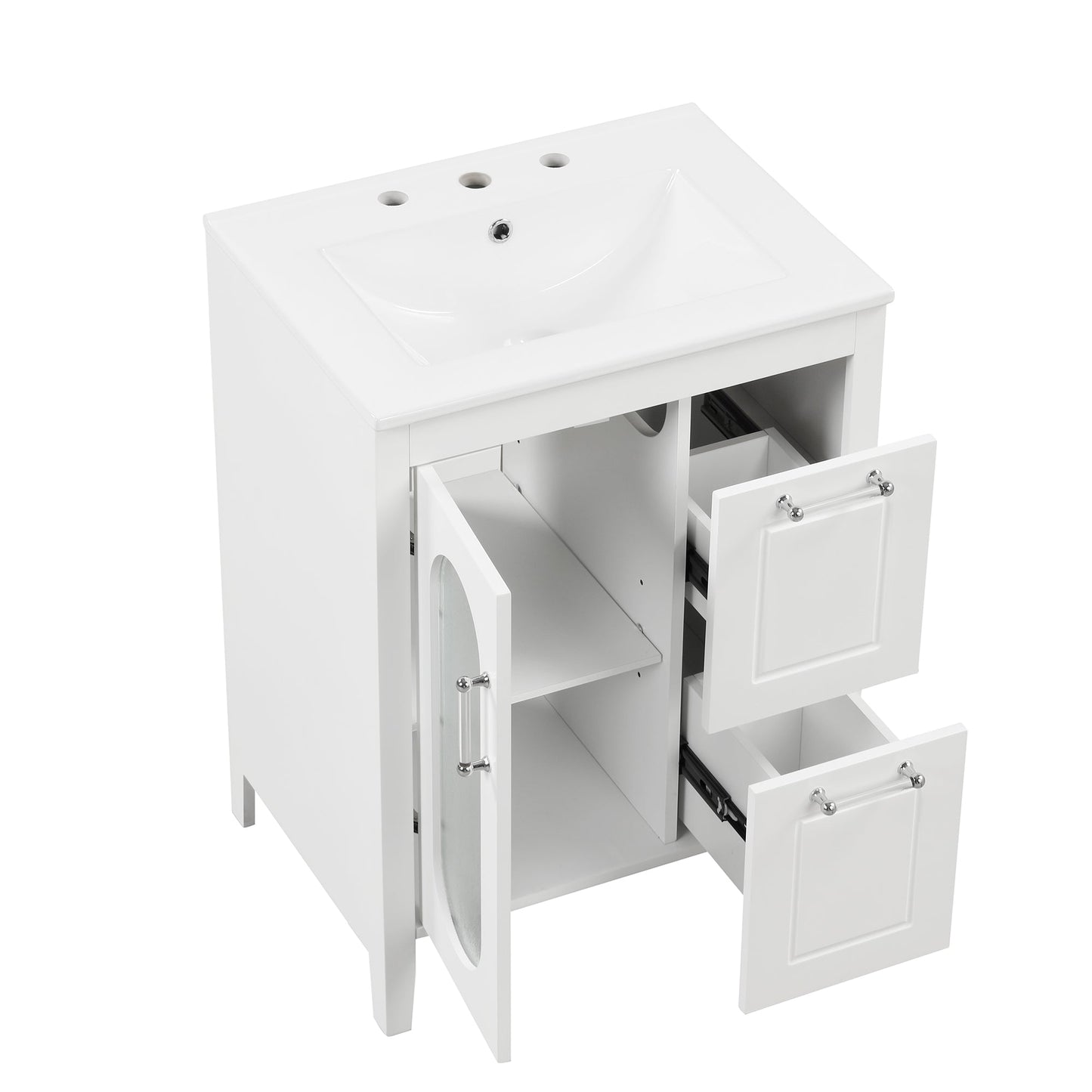 Elegant 24" Bathroom Vanity with Sink and Storage