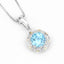 Colgante de Topacio Azul Suizo de 2.32 Quilates y Diamantes en Oro de 14K y Plata Esterlina