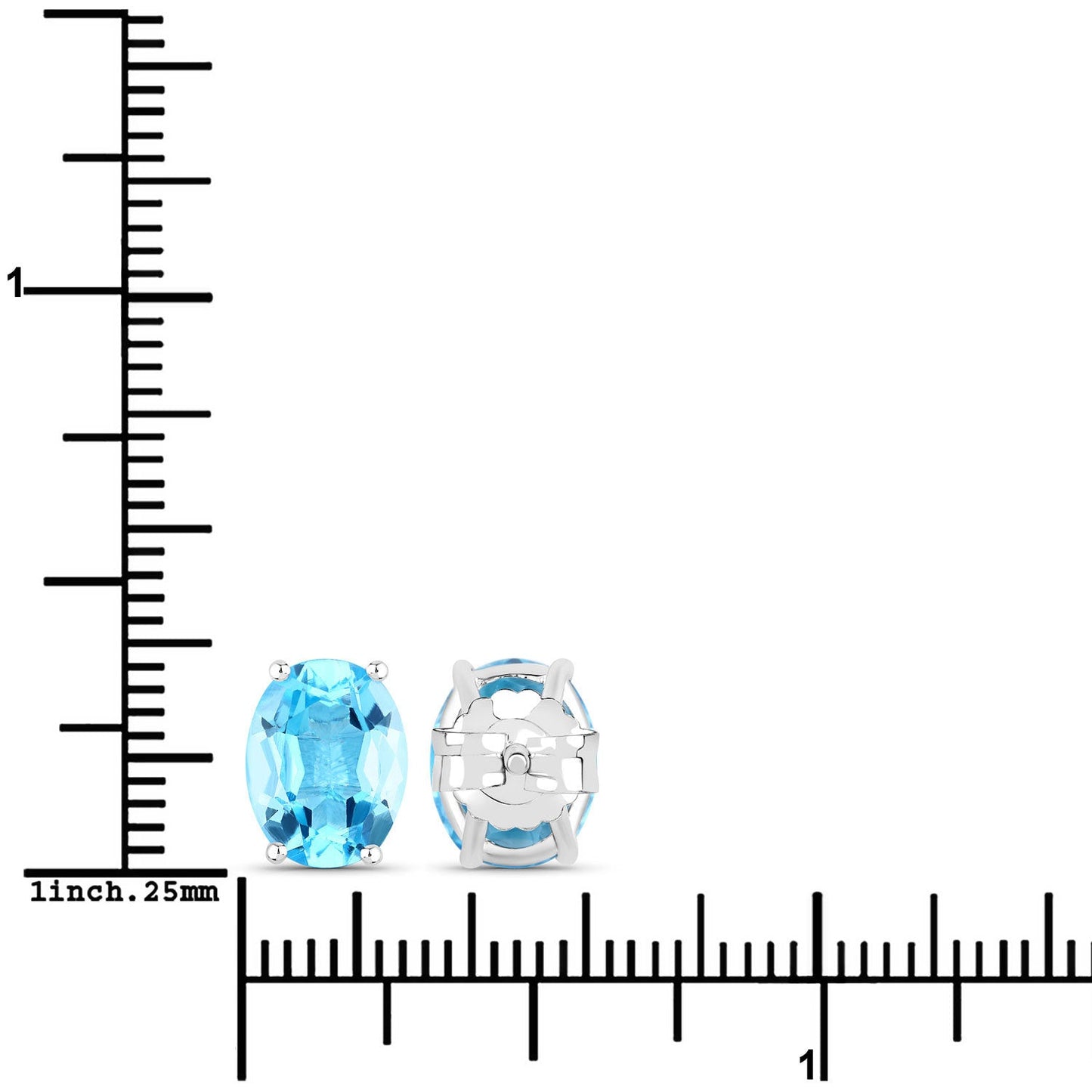 4.00 Carat Genuine Swiss Blue Topaz Sterling Silver Earrings