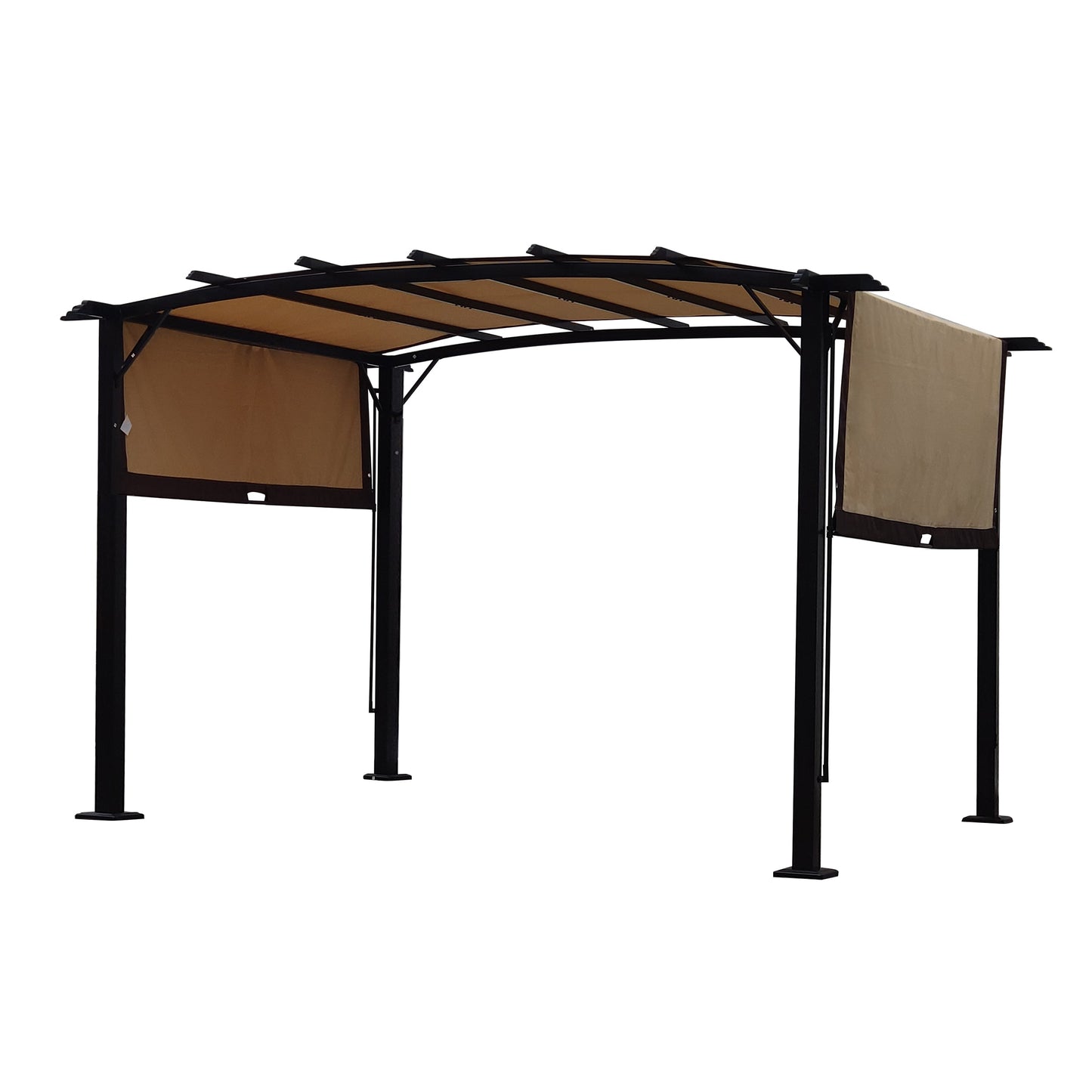 12 x 9 Ft Outdoor Pergola with Retractable Shade Canopy