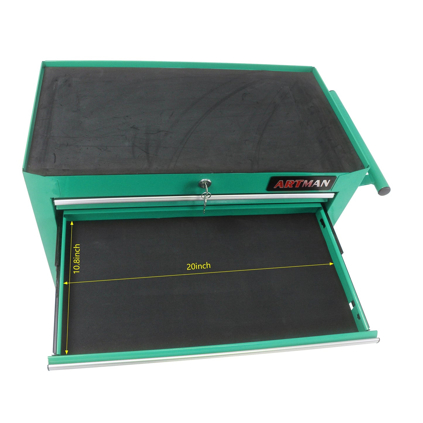 7 DRAWERS MULTIFUNCTIONAL TOOL CART WITH WHEELS-GREEN - Korvel
