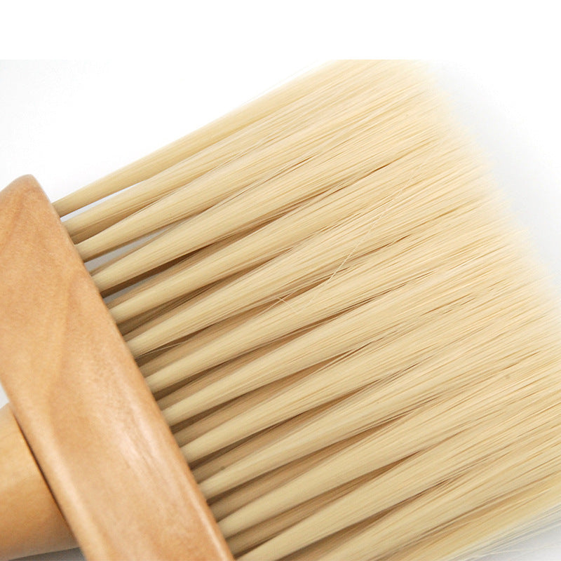 Broken Hair Sweeping Brush Bangs Brush Neck Sweeping Wooden Handle Large Imitation Mane Hairdressing Hairdressing Cleaning Brush - Korvel