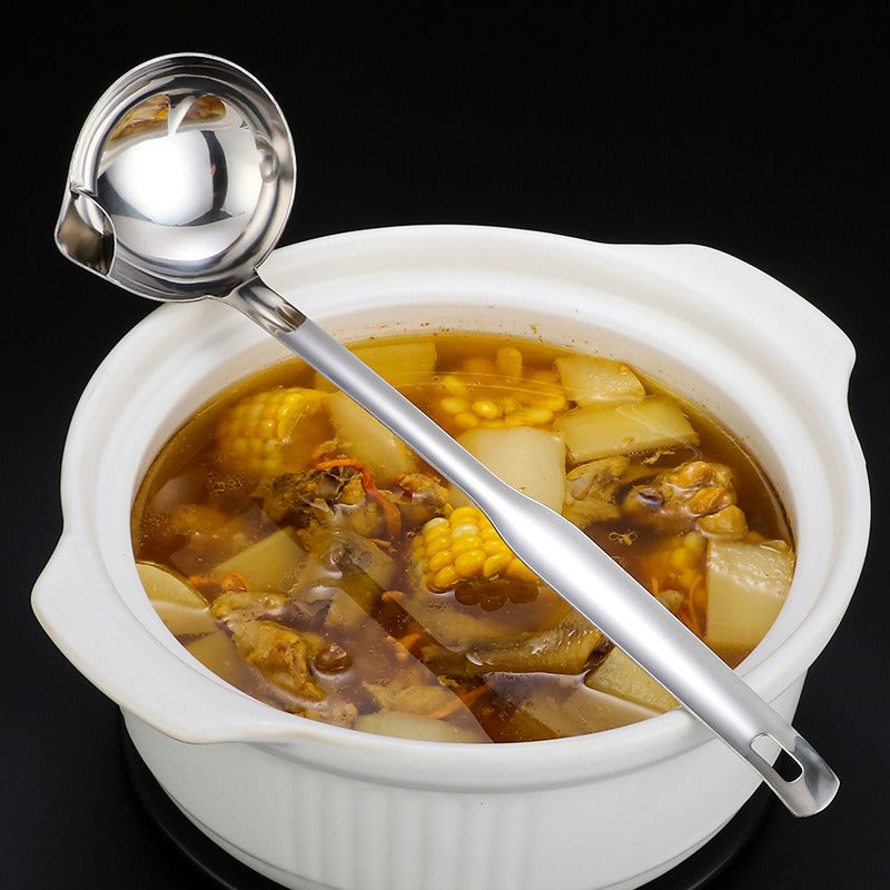 304 stainless steel oil separating spoon oil draining and filtering tool soup spoon - Korvel