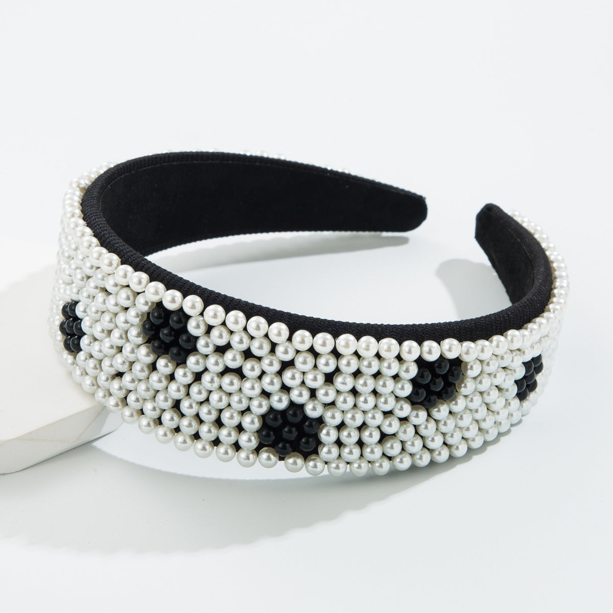 New Fashion Full Pearl Wide Edge Shampoo Headband Pressed Hair Ornament - Korvel