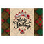 Christmas table mat with white linen snowman checkered print - Korvel