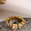 Elegant Stainless Steel Heart Rhinestone Ring