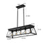 5-light farmhouse pendant light, metal pendant light island fixture, modern rectangular island light, pure black (no bulb) - Korvel