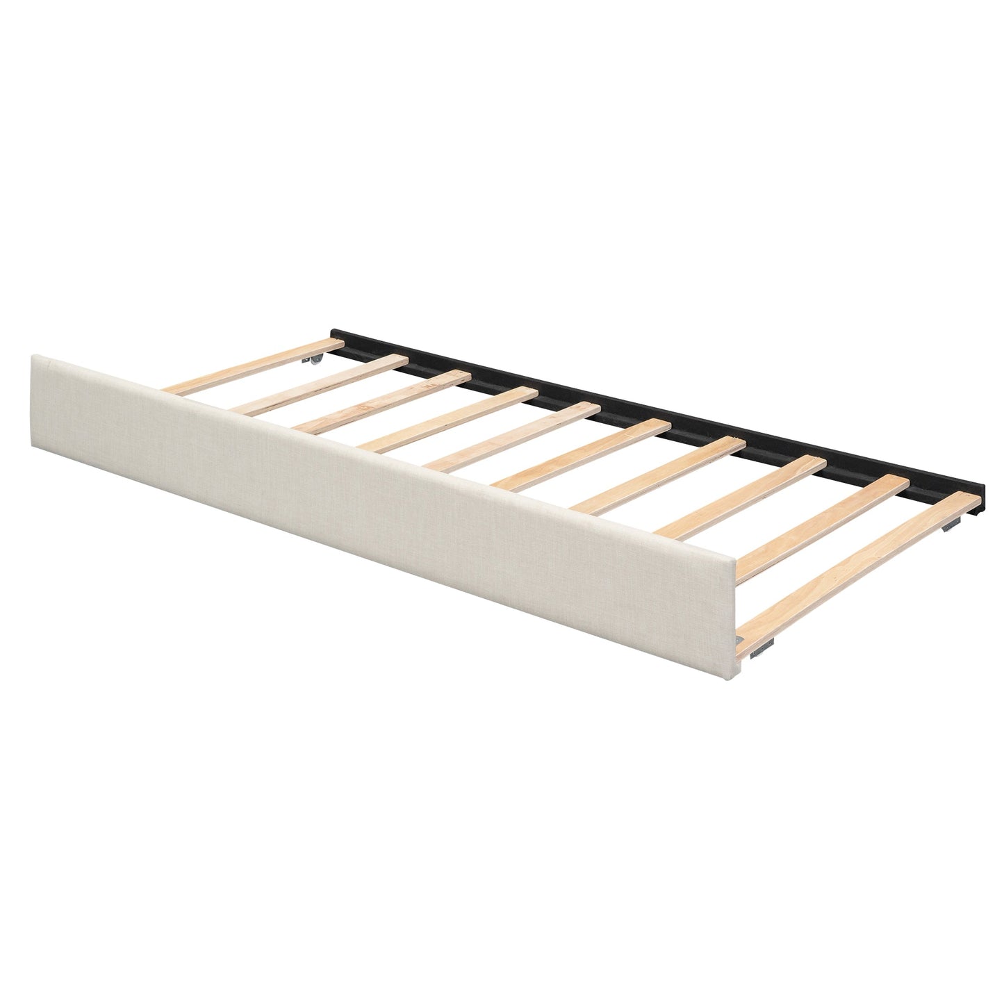 Twin Size Upholstery Daybed with Storage Arms and USB - Beige