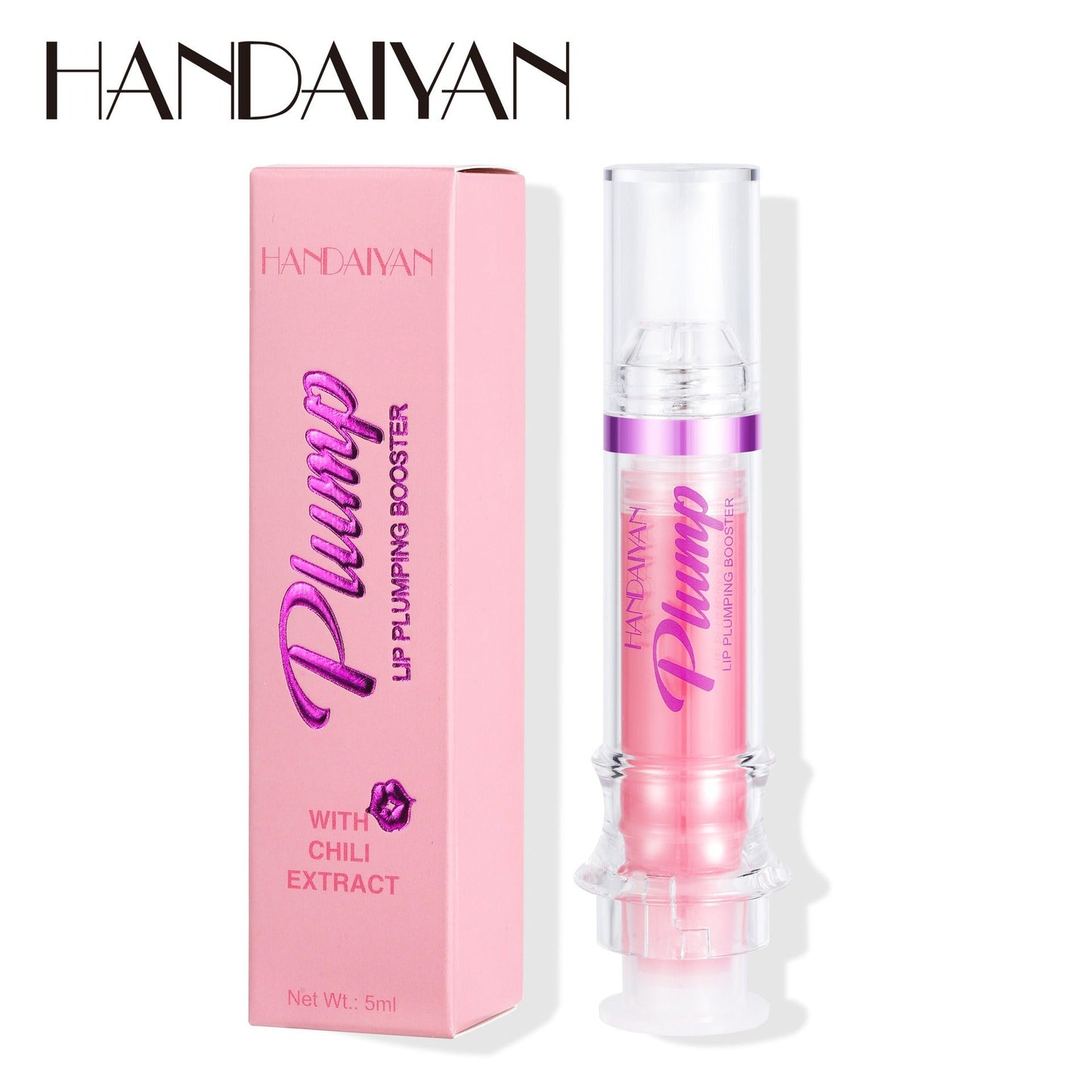 HANDAIYAN PLUMP & POUT Lip Plumping Booster Gloss, High Shine for Plumper Looking Lips,Extreme Shine Crystal Volume Lip Oil - Korvel