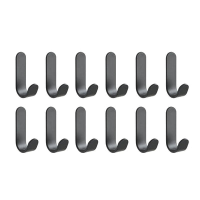12Pcs Self Adhesive Hooks Heavy Duty Stainless Steel Wall Hooks Waterproof Sticky Hooks Bathroom Hang Towels Keys Coat Bags - Korvel