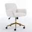 Chaise de bureau ajustable beige avec base en métal doré