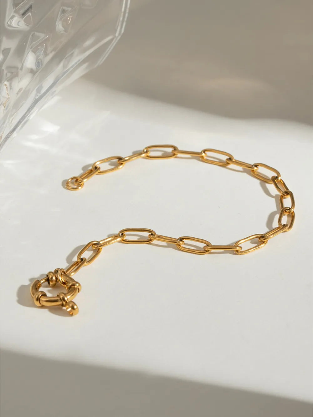 18K Gold-Plated Stainless Steel Chain Bracelet - Korvel