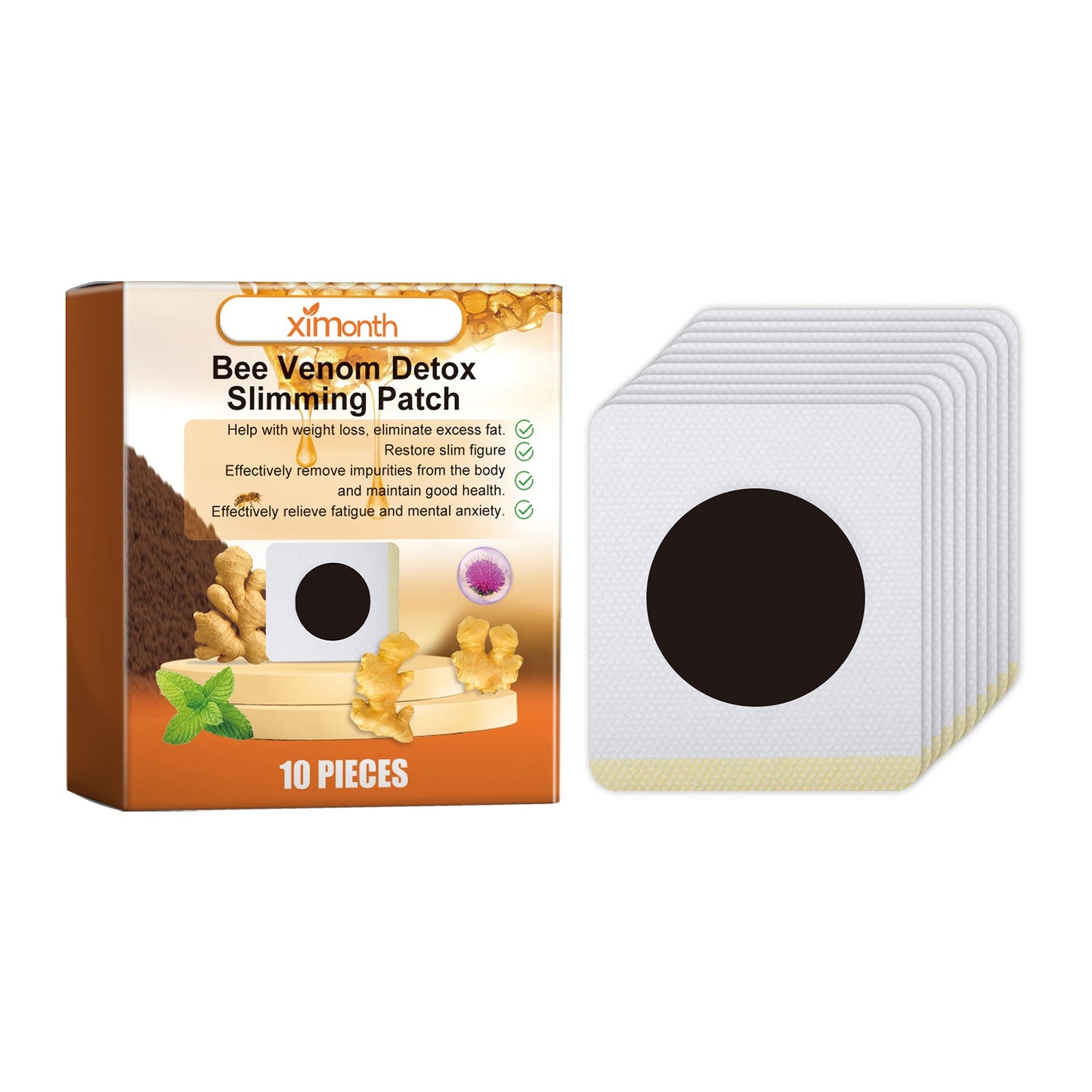 Bee-Venom Shaped Lymphatic Patch, Which Relieves Lymphatic Swelling And Tightenes Body And Arms - Meat Belly Button Patch - Korvel