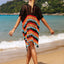 Cutout Striped Cover-Up with Tassel - Korvel
