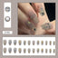 Transparent Gray Manicure Niche High-End Square Drill Wearing Nails Fake Nails Removable Nail Stickers Nail Stickers Finished Nails - Korvel