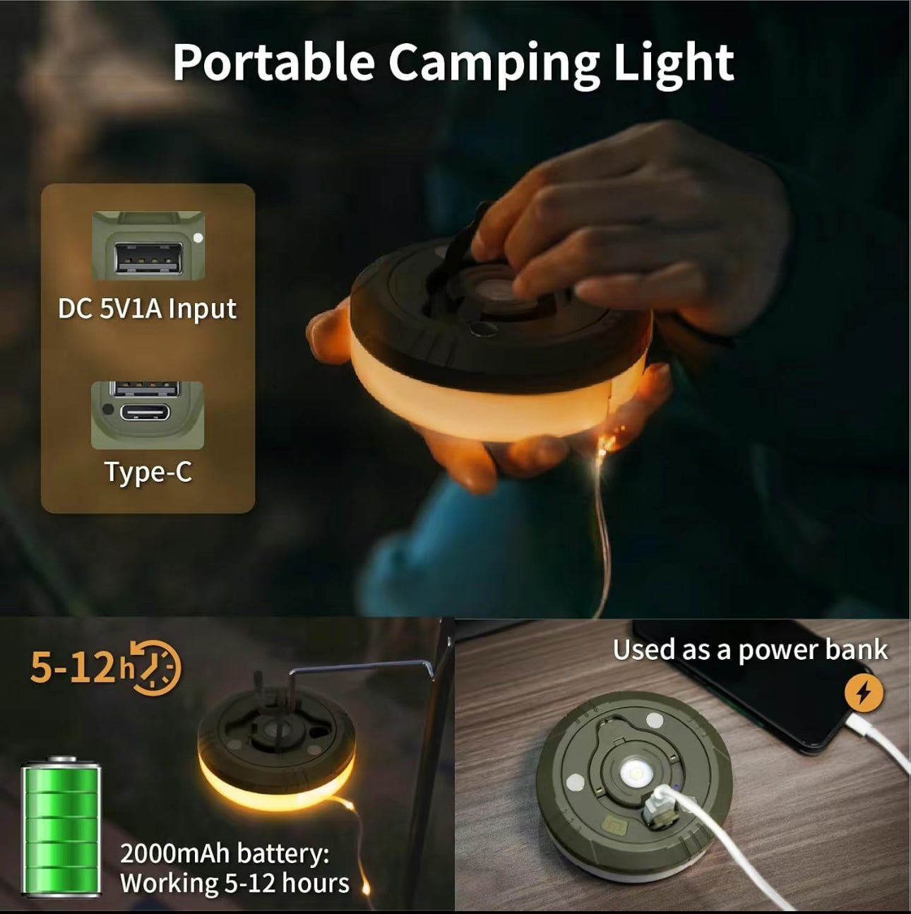 GlowTrail 4-in-1 Camping Light - Korvel