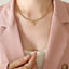 Brass Inlaid Zircon Letter Pendant Necklace - Korvel