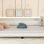 Twin Size Upholstered Daybed with Carton Ears Shaped Headboard  White - Korvel
