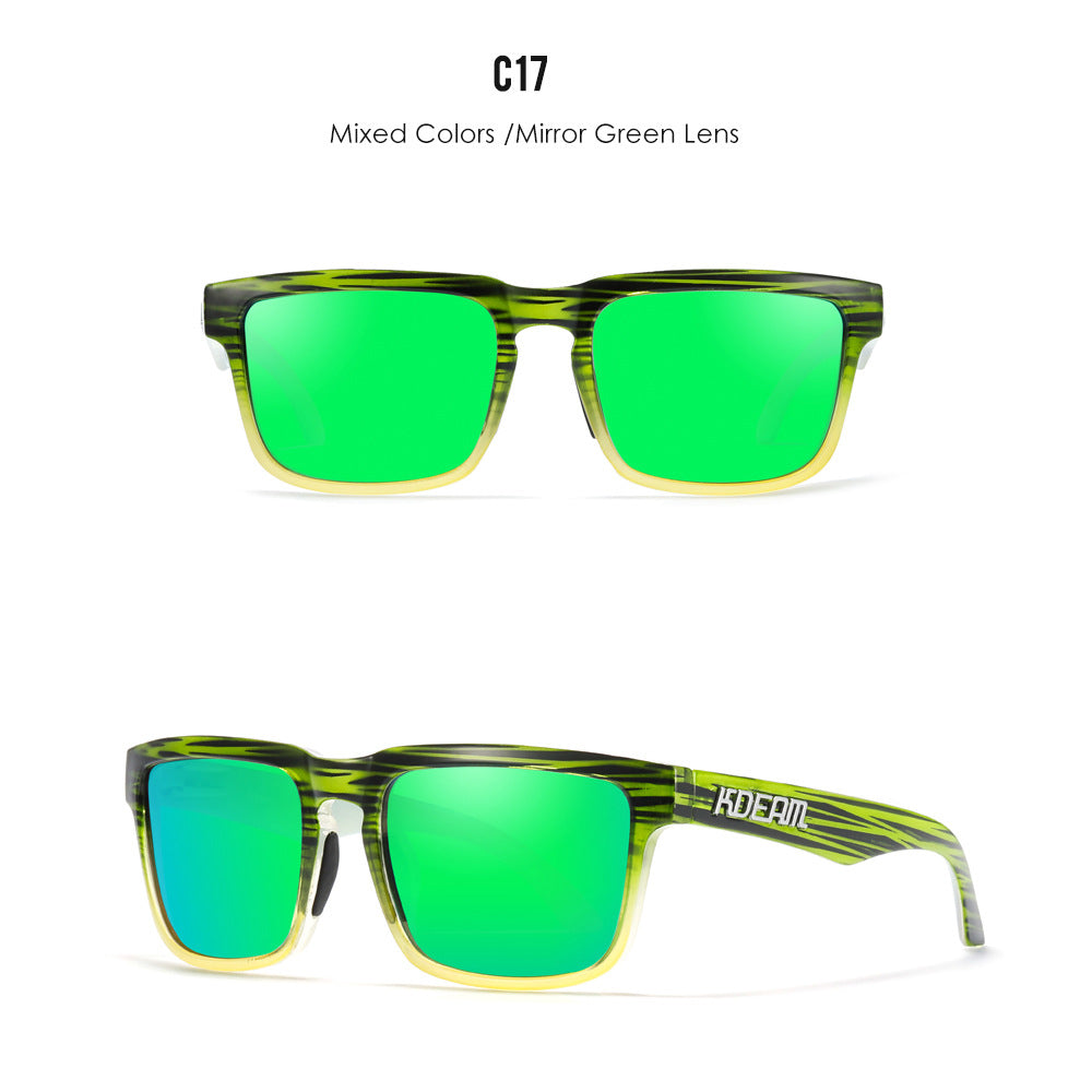 Classic polarized sunglasses for men and women ultra light driving glasses colorful real film sunglasses - Korvel