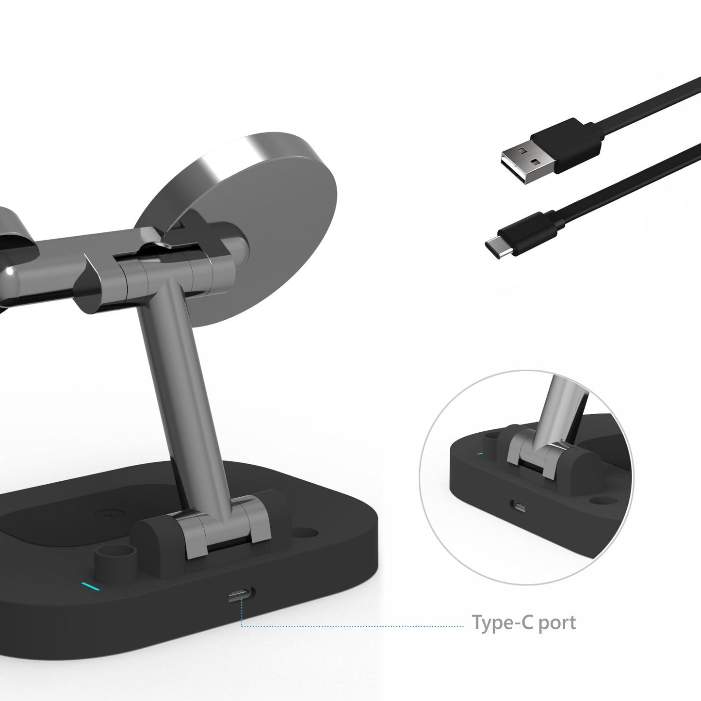 Soporte de Carga Inalámbrica Magnético Vertical MagSafe 4 en 1 Premium