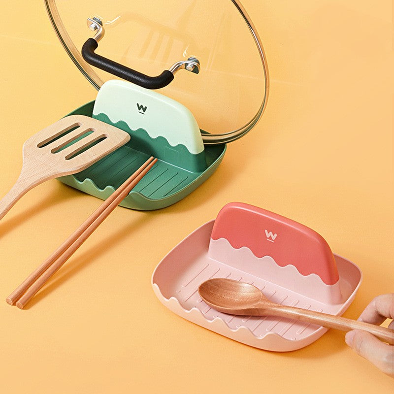 Bowl shovel holder household soup spoon mat chopsticks pot lid storage kitchen storage rack countertop rack - Korvel