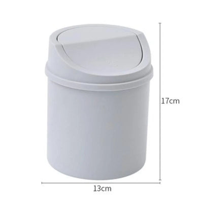 Minimalist plastic desktop trash can household press type with lid miscellaneous bin mini makeup table storage bin - Korvel