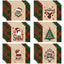 Christmas table mat with white linen snowman checkered print - Korvel