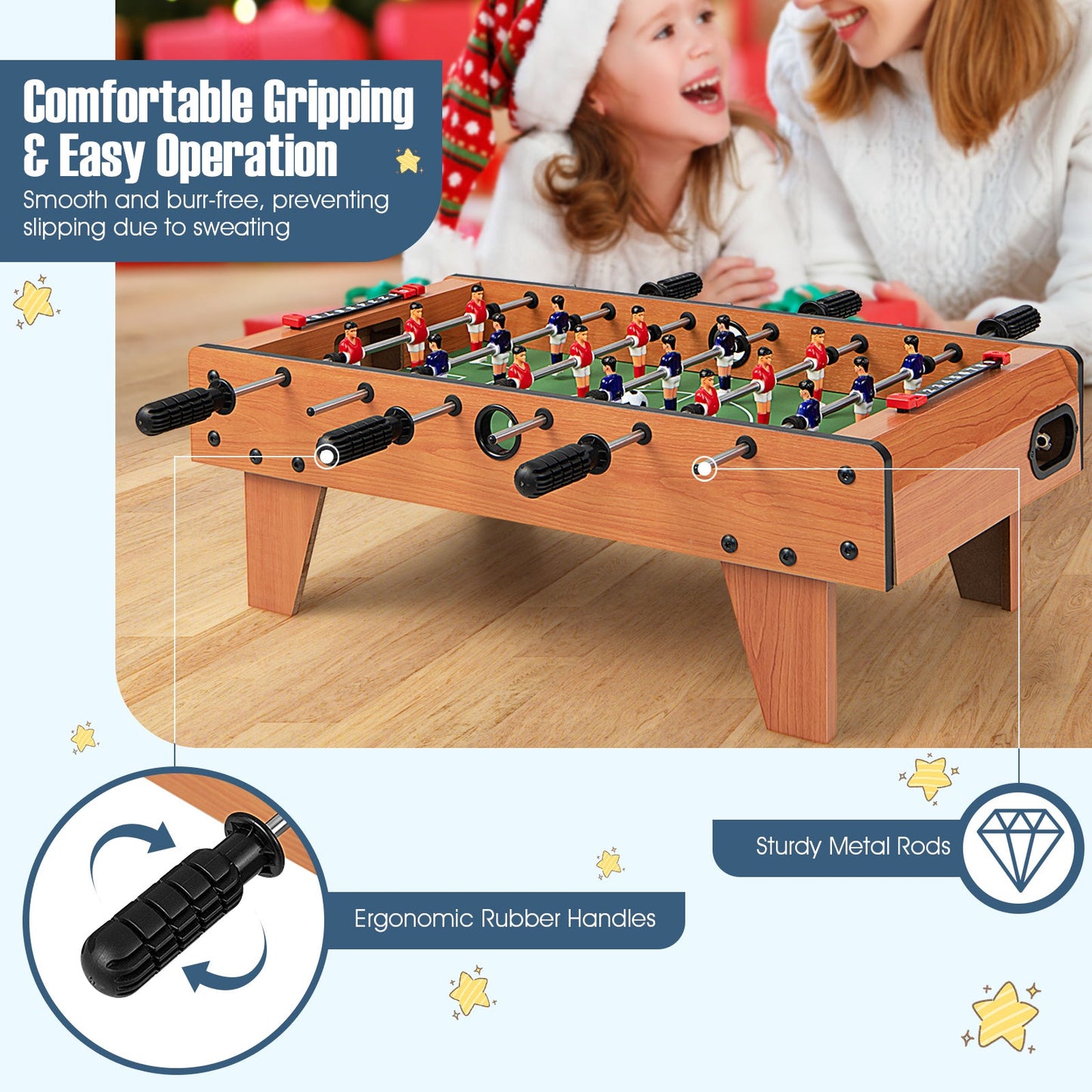 Table de baby-foot de compétition intérieure de 27 pouces avec pieds