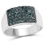 Anillo de Compromiso de Plata Esterlina con Diamante Azul Genuino de 0.48 Quilates