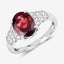 2.87 Carat Rhodolite and Diamond 14K White Gold Engagement Ring