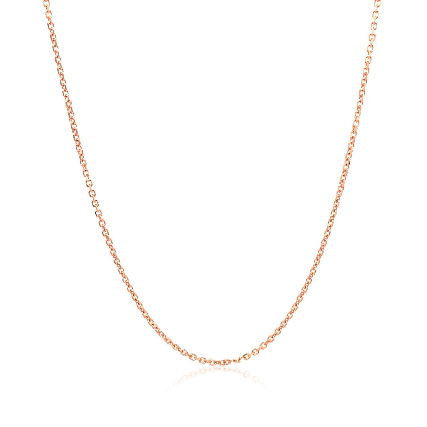 14k Rose Gold Diamond Cut Cable Link Chain - 1.1mm